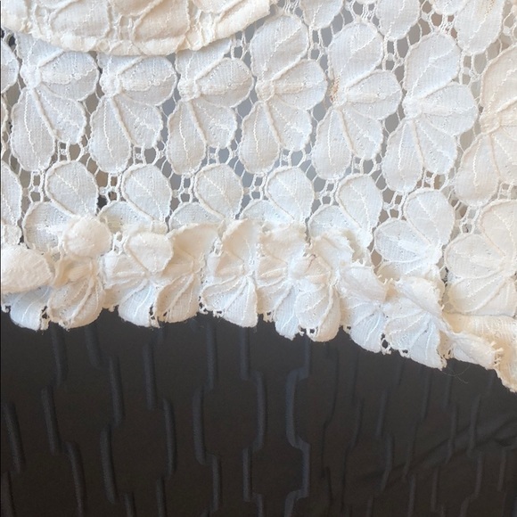 Vintage Becky white lace top vest pockets collar M - Picture 4 of 13